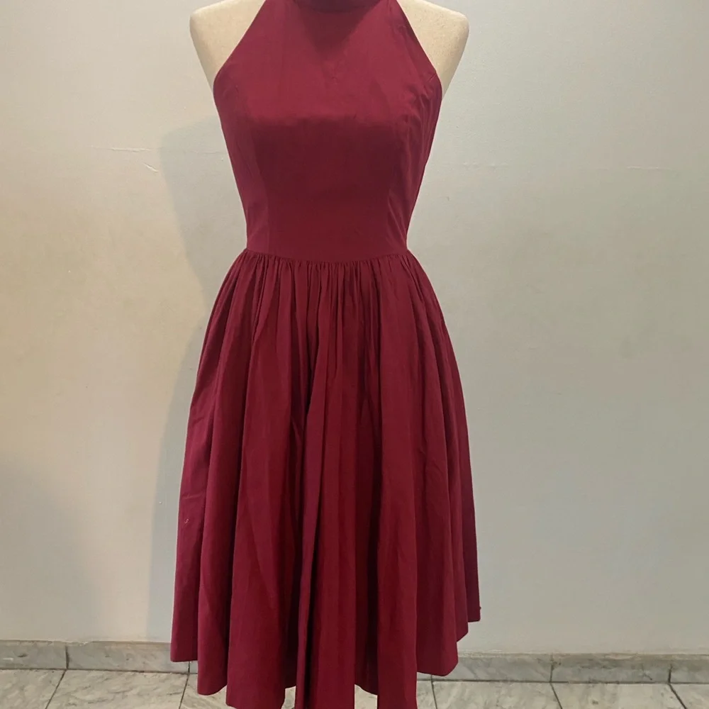Hearts and Found NWT halter dress in burgundy - Picture 1 of 3
